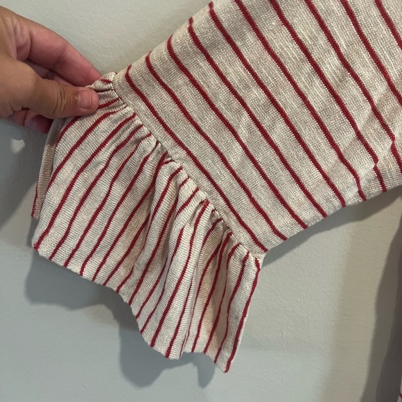 J.Jill Linen Blend Sweater with Flounce Sleeve size XL - Picture 2 of 8